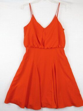 CeCe By Cynthia Steffe Orange Women's Dress Size 4 Lined Spaghetti Straps